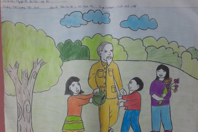Hưởng ứng cuộc thi vẽ tranh Bác Hồ với thiếu nhi-thiếu nhi với Bác Hồ!