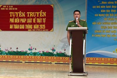 TRƯỜNG THCS LƯƠNG THẾ VINH TỔ CHỨC TUYÊN TRUYỀN, PHỔ BIẾN PHÁP LUẬT VỀ AN TOÀN GIAO THÔNG NĂM 2025